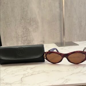 Versace Brown Sunglasses with Black Leather Case